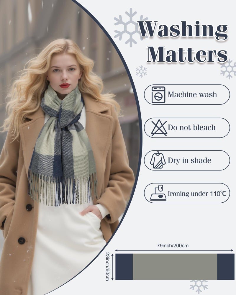 YSense Winter Scarf for Women, Fashion Long Plaid Scarves Warm Big Tartan Blanket Wrap Shawl Ladies Gifts - Image 4